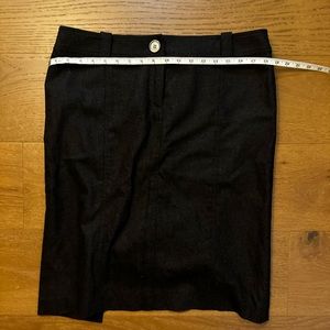 Burberry Grey Wool Pencil Skirt with Back Pockets Size 10